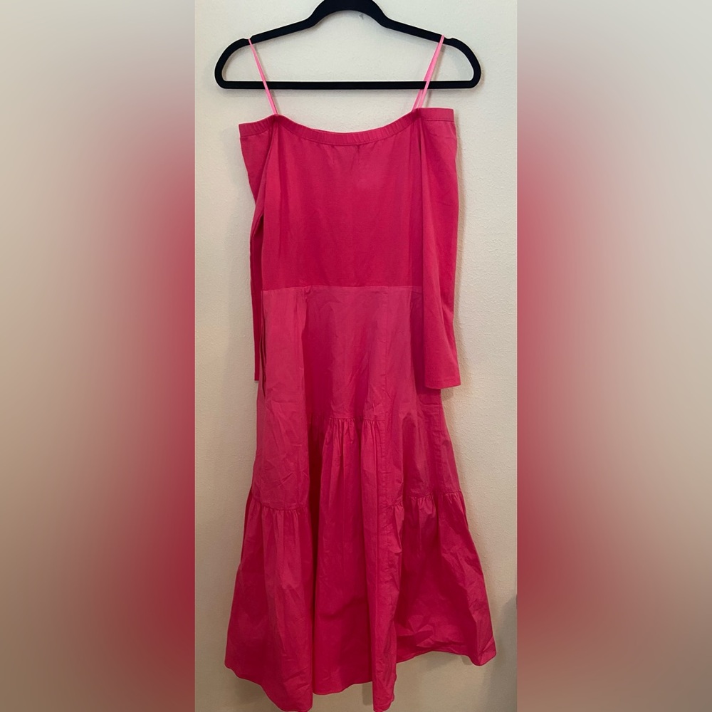 Tuckernuck x Caroline Constas Off-Shoulder Pink Midi Dress – Size M - Picture 3 of 8